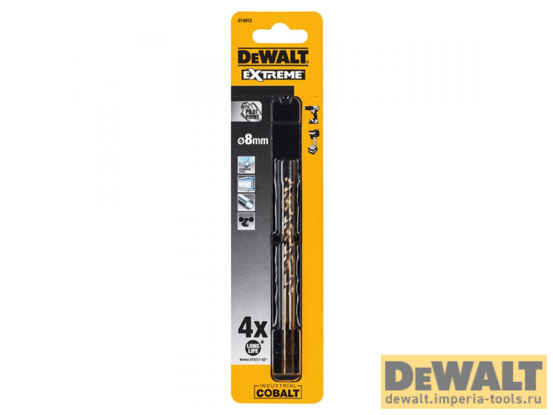 Сверло DeWALT DT4912, по металлу COBALT 5%, (8 x 117 x 72) Сверло DeWALT DT4912, по металлу COBALT 5%, (8 x 117 x 72)
