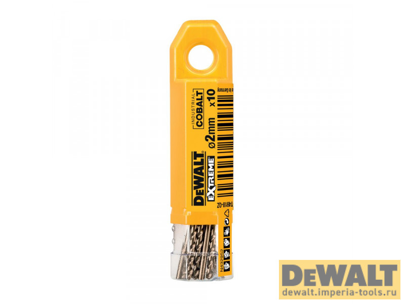 Сверло DeWALT DT4918, по металлу COBALT 5%, 2 x 49 x 24 мм, 10 шт. Сверло DeWALT DT4918, по металлу COBALT 5%, 2 x 49 x 24 мм, 10 шт.