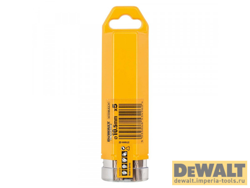Сверло по металлу DeWALT DT4944, COBALT 5%, 10.5 x 133 x 84 мм, 5 шт. Сверло по металлу DeWALT DT4944, COBALT 5%, 10.5 x 133 x 84 мм, 5 шт.