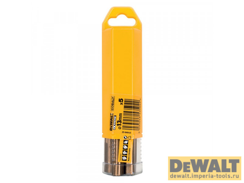 Сверло DeWALT DT4949, по металлу COBALT 5%, 13 x 151x 98 мм, 5 шт. Сверло DeWALT DT4949, по металлу COBALT 5%, 13 x 151x 98 мм, 5 шт.