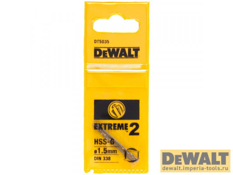 Сверло DeWALT EXTREME 2 DT5035, по металлу HSS-G, 1.5 x 40 x 18 мм, 2 шт. Сверло DeWALT EXTREME 2 DT5035, по металлу HSS-G, 1.5 x 40 x 18 мм, 2 шт.