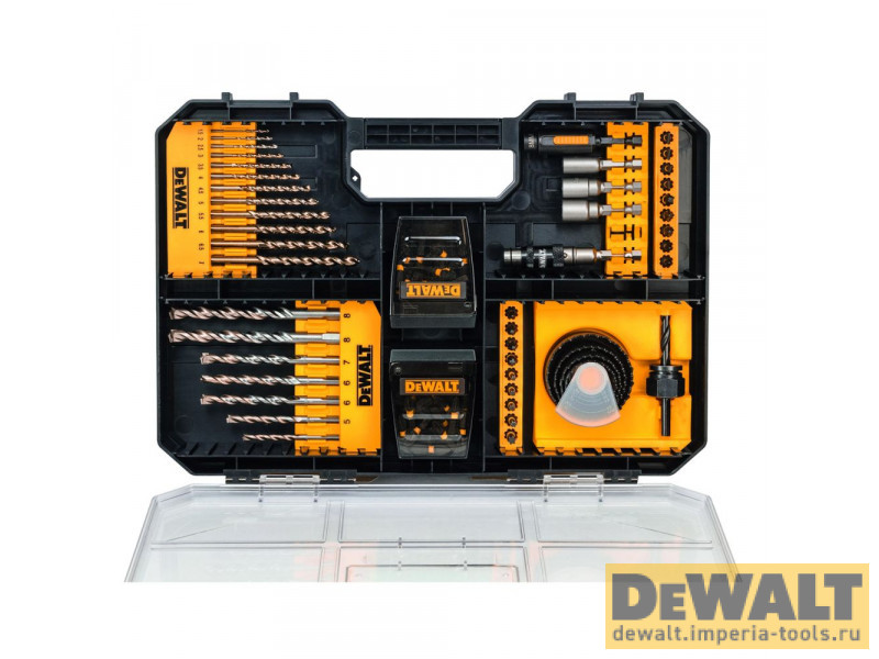 Набор сверл и насадок DeWALT EXTREME DT70620T, 100 предметов в пластиковом боксе Набор сверл и насадок DeWALT EXTREME DT70620T, 100 предметов в пластиковом боксе