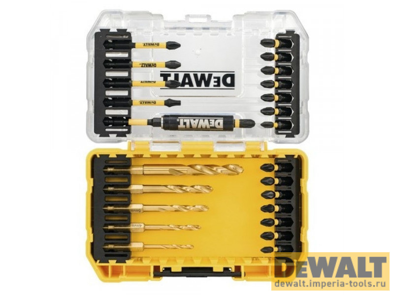 Набор бит, насадок и сверл в кейсе DeWALT DT70749T, FLEXTORQ 25 предметов Набор бит, насадок и сверл в кейсе DeWALT DT70749T, FLEXTORQ 25 предметов