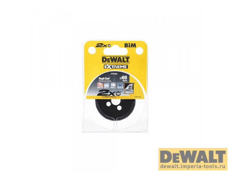 Коронка биметаллическая DeWALT DT8160L, COBALT 8%, M42 60 x 46 мм