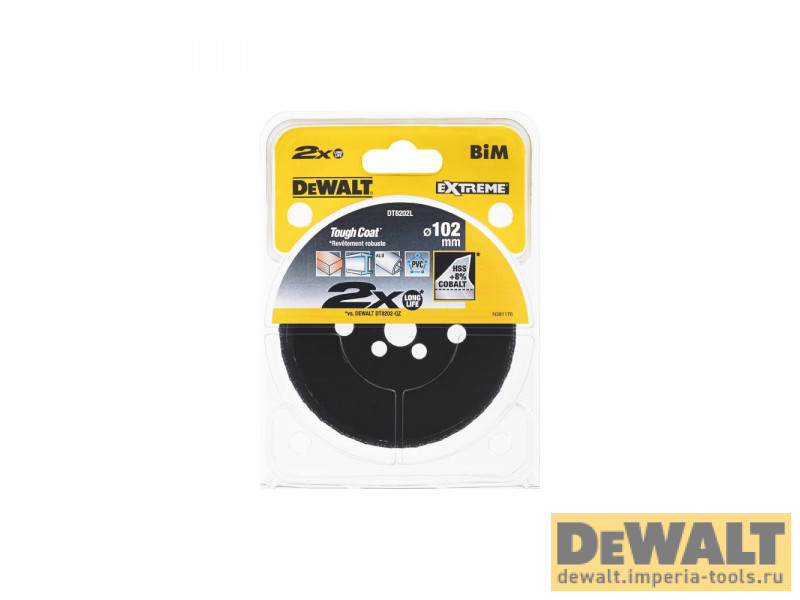 Коронка биметаллическая DeWALT DT8202L, COBALT 8%, M42 102 x 46 мм