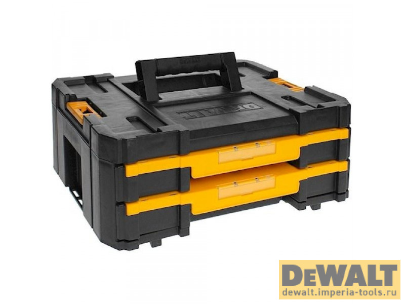 Ящик для инструмента DeWALT TSTAK, (TSTAK IV) DWST1-70706, c 2-мя мелкими выдвижными секциями модульной системы хранения Ящик для инструмента DeWALT TSTAK, (TSTAK IV) DWST1-70706, c 2-мя мелкими выдвижными секциями модульной системы хранения