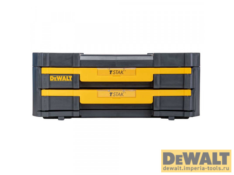 Ящик для инструмента DeWALT TSTAK, (TSTAK IV) DWST1-70706, c 2-мя мелкими выдвижными секциями модульной системы хранения Ящик для инструмента DeWALT TSTAK, (TSTAK IV) DWST1-70706, c 2-мя мелкими выдвижными секциями модульной системы хранения