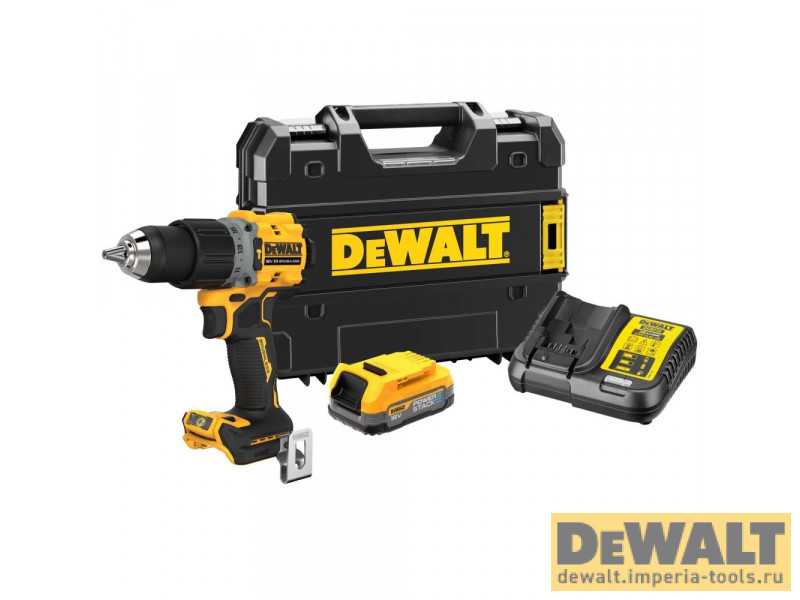 Аккумуляторная ударная бесщеточная дрель-шуруповерт DeWALT, 18 В, 2000 об/мин, 34000 уд/мин, с АКБ 1.7 Ач и ЗУ, в кейсе TSTAK, DCD805E1T Аккумуляторная ударная бесщеточная дрель-шуруповерт DeWALT, 18 В, 2000 об/мин, 34000 уд/мин, с АКБ 1.7 Ач и ЗУ, в кейсе TSTAK, DCD805E1T