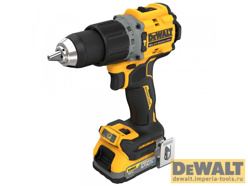 Аккумуляторная ударная бесщеточная дрель-шуруповерт DeWALT, 18 В, 2000 об/мин, 34000 уд/мин, с АКБ 1.7 Ач и ЗУ, в кейсе TSTAK, DCD805E1T Аккумуляторная ударная бесщеточная дрель-шуруповерт DeWALT, 18 В, 2000 об/мин, 34000 уд/мин, с АКБ 1.7 Ач и ЗУ, в кейсе TSTAK, DCD805E1T