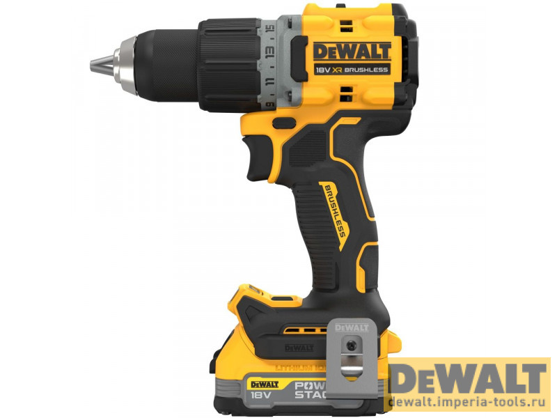 Аккумуляторная безударная бесщеточная дрель-шуруповерт DeWALT DCD800E1T, 18 В, PowerStack 1.7Ач Аккумуляторная безударная бесщеточная дрель-шуруповерт DeWALT DCD800E1T, 18 В, PowerStack 1.7Ач