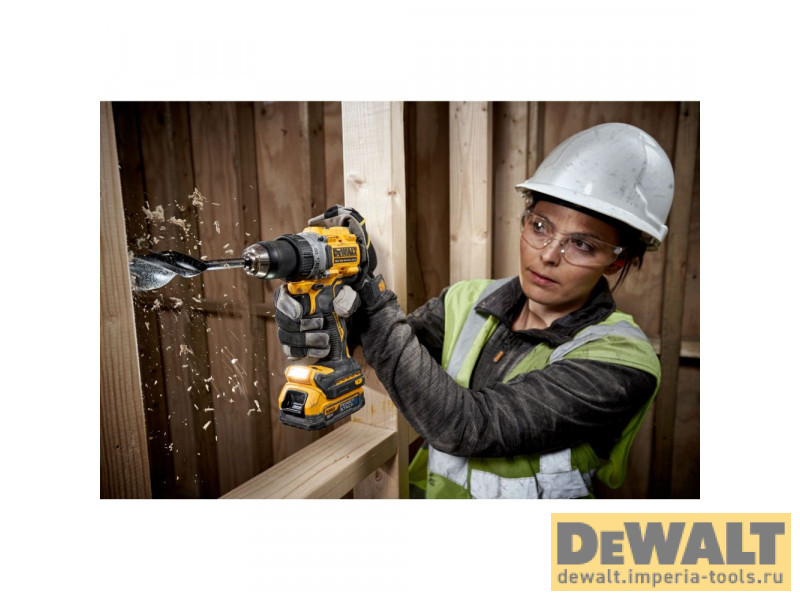 Аккумуляторная безударная бесщеточная дрель-шуруповерт DeWALT DCD800E1T, 18 В, PowerStack 1.7Ач Аккумуляторная безударная бесщеточная дрель-шуруповерт DeWALT DCD800E1T, 18 В, PowerStack 1.7Ач