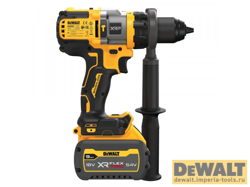Ударная дрель-шуруповерт DeWALT DCD999X1, АКБ 9 Ач и ЗУ Ударная дрель-шуруповерт DeWALT DCD999X1, АКБ 9 Ач и ЗУ
