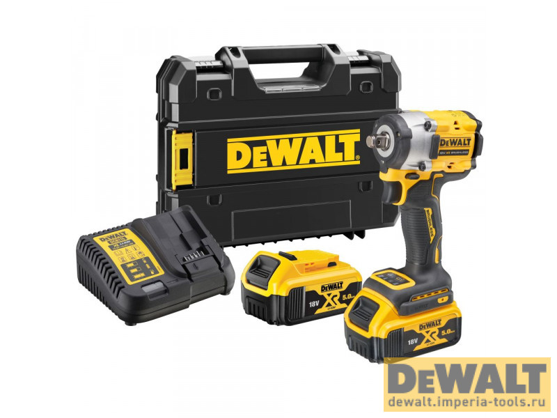 Аккумуляторный бесщеточный гайковерт DeWALT, 18 В, 610 Нм, 2500 об/мин, 3550 уд/мин, с 2 АКБ 5 Ач и ЗУ, в кейсе, DCF921P2T Аккумуляторный бесщеточный гайковерт DeWALT, 18 В, 610 Нм, 2500 об/мин, 3550 уд/мин, с 2 АКБ 5 Ач и ЗУ, в кейсе, DCF921P2T