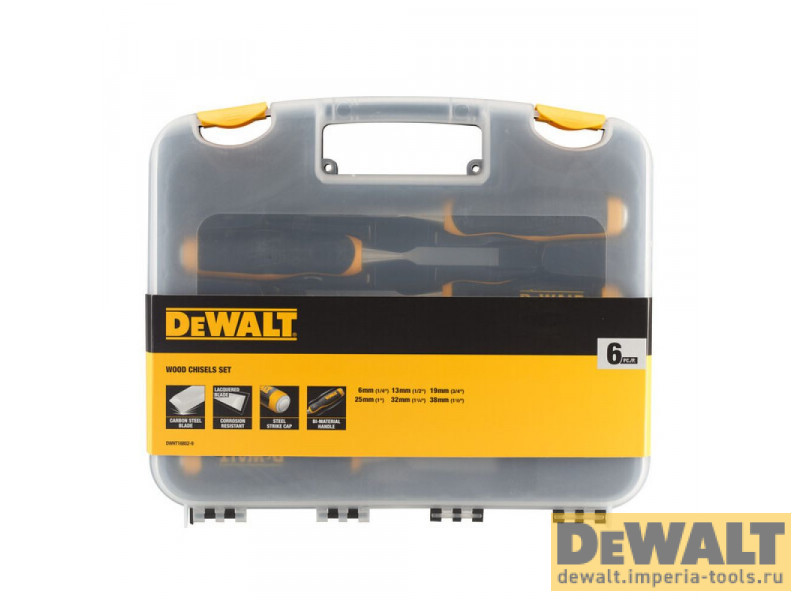 Набор стамесок DeWALT, 6 предметов, DWHT16852-9
