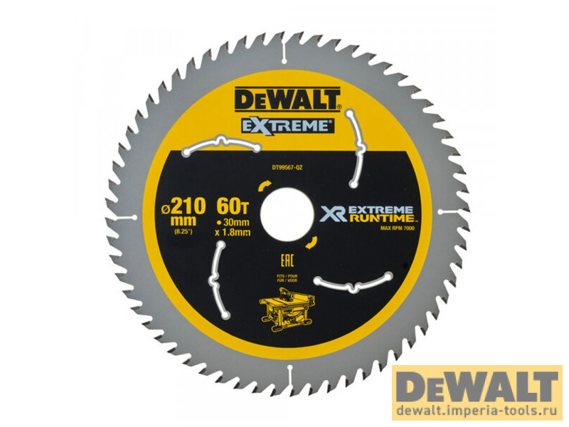 Пильный диск DEWALT DT99567 EXTREME RUNTIME, 210х30 мм Пильный диск DEWALT DT99567 EXTREME RUNTIME, 210х30 мм