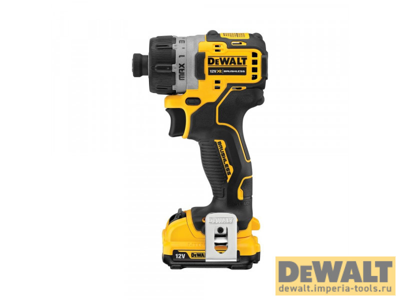 Аккумуляторный бесщеточный шуруповерт DeWALT, 12 В, 8 Нм, 1100 об/мин, с 2 АКБ 5 Ач и ЗУ, в кейсе, DCF601D2 Аккумуляторный бесщеточный шуруповерт DeWALT, 12 В, 8 Нм, 1100 об/мин, с 2 АКБ 5 Ач и ЗУ, в кейсе, DCF601D2