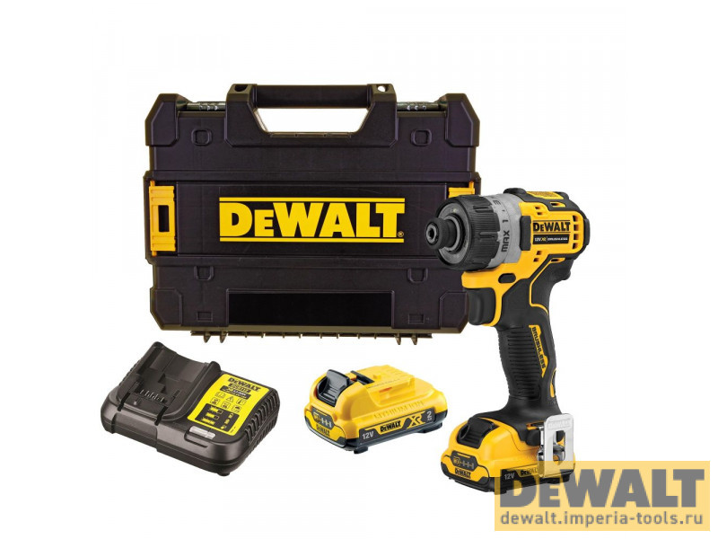 Аккумуляторный бесщеточный шуруповерт DeWALT, 12 В, 8 Нм, 1100 об/мин, с 2 АКБ 5 Ач и ЗУ, в кейсе, DCF601D2 Аккумуляторный бесщеточный шуруповерт DeWALT, 12 В, 8 Нм, 1100 об/мин, с 2 АКБ 5 Ач и ЗУ, в кейсе, DCF601D2