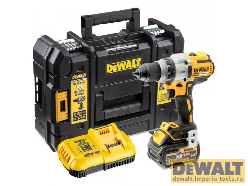 Аккумуляторная бесщеточная дрель-шуруповерт DeWALT, 18 В, 2000 об/мин, c АКБ 9 Ач и ЗУ в кейсе, DCD991X1 Аккумуляторная бесщеточная дрель-шуруповерт DeWALT, 18 В, 2000 об/мин, c АКБ 9 Ач и ЗУ в кейсе, DCD991X1