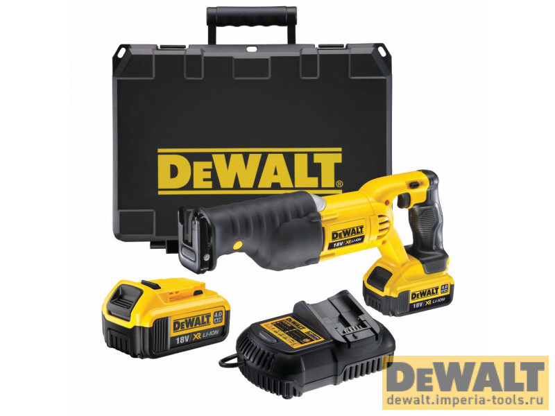 Аккумуляторная сабельная пила DeWALT, 18 В, 2950 ход/мин, c 2 АКБ 4 Ач и ЗУ, в кейсе, DCS380M2 Аккумуляторная сабельная пила DeWALT, 18 В, 2950 ход/мин, c 2 АКБ 4 Ач и ЗУ, в кейсе, DCS380M2