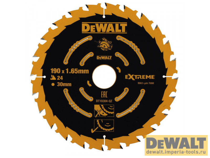 Пильный диск DeWALT EXTREME DT10304, 190/30 мм.
