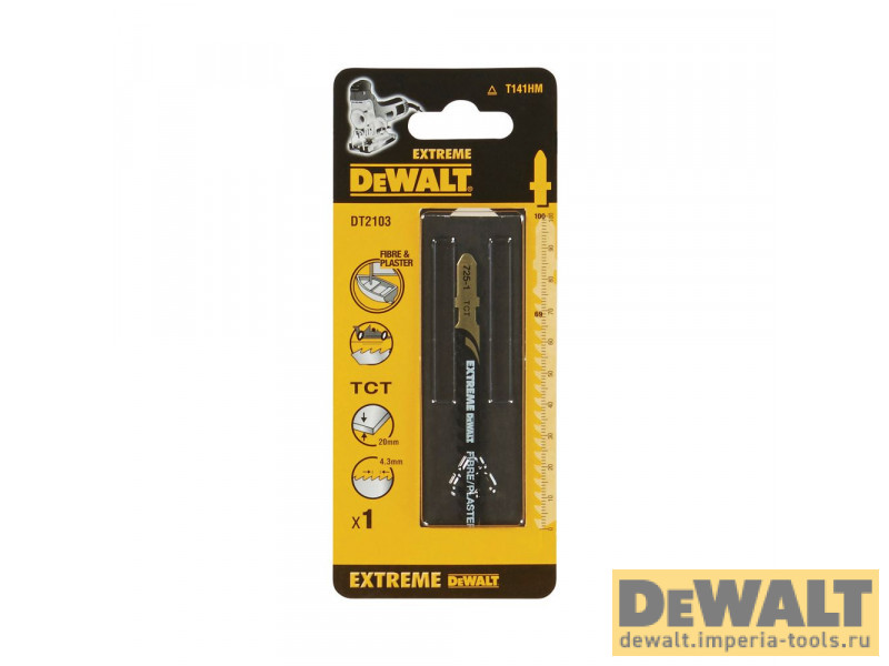 Пилка для лобзика DeWALT EXTREME DT2103, HM по гипсокартону зубья с карбид-вольфрамовыми наконечниками 100 x 69 x 4.3 x 20 мм, T141HM, 1 шт. Пилка для лобзика DeWALT EXTREME DT2103, HM по гипсокартону зубья с карбид-вольфрамовыми наконечниками 100 x 69 x 4.3 x 20 мм, T141HM, 1 шт.