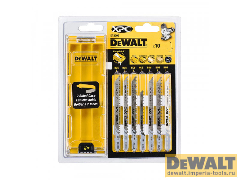 Набор пилок для лобзика по дереву DeWALT DT2296, 10 шт. Набор пилок для лобзика по дереву DeWALT DT2296, 10 шт.