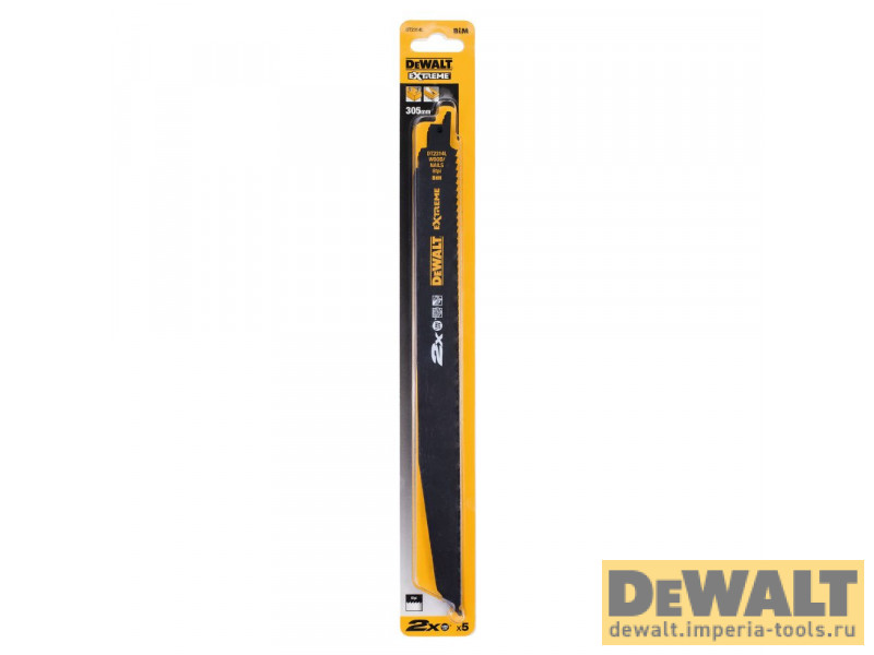 Полотно DeWALT DT2314L, по дереву с гвоздями для сабельных пил биметаллическое, BiM, 305 x 4.2 мм, S1210VF, 5 шт. Полотно DeWALT DT2314L, по дереву с гвоздями для сабельных пил биметаллическое, BiM, 305 x 4.2 мм, S1210VF, 5 шт.