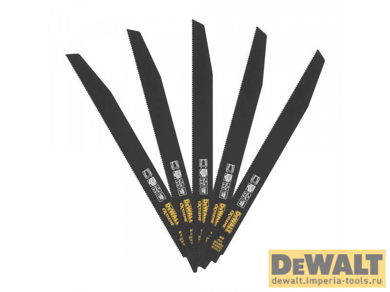 Полотно DeWALT DT2316L, универсальное для сабельных пил биметаллическое, BiM, 305 x 2.5 мм, 5 шт.