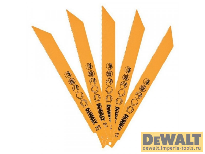 Полотно по металлу для сабельных пил биметаллическое DeWALT DT2353, BiM, 203 x 1.8 мм, 5 шт. Полотно по металлу для сабельных пил биметаллическое DeWALT DT2353, BiM, 203 x 1.8 мм, 5 шт.