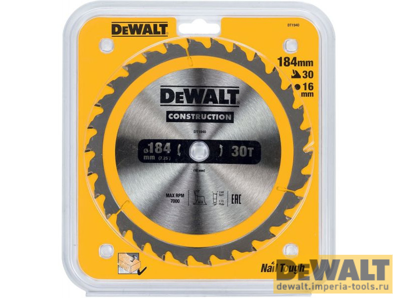 Пильный диск DeWALT CONSTRUCTION DT1940